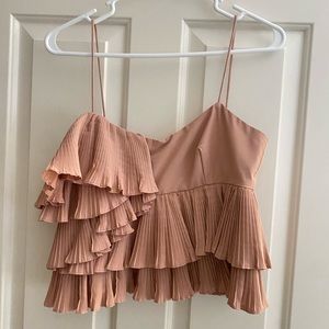 Zara Pink Ruffle Tank Top